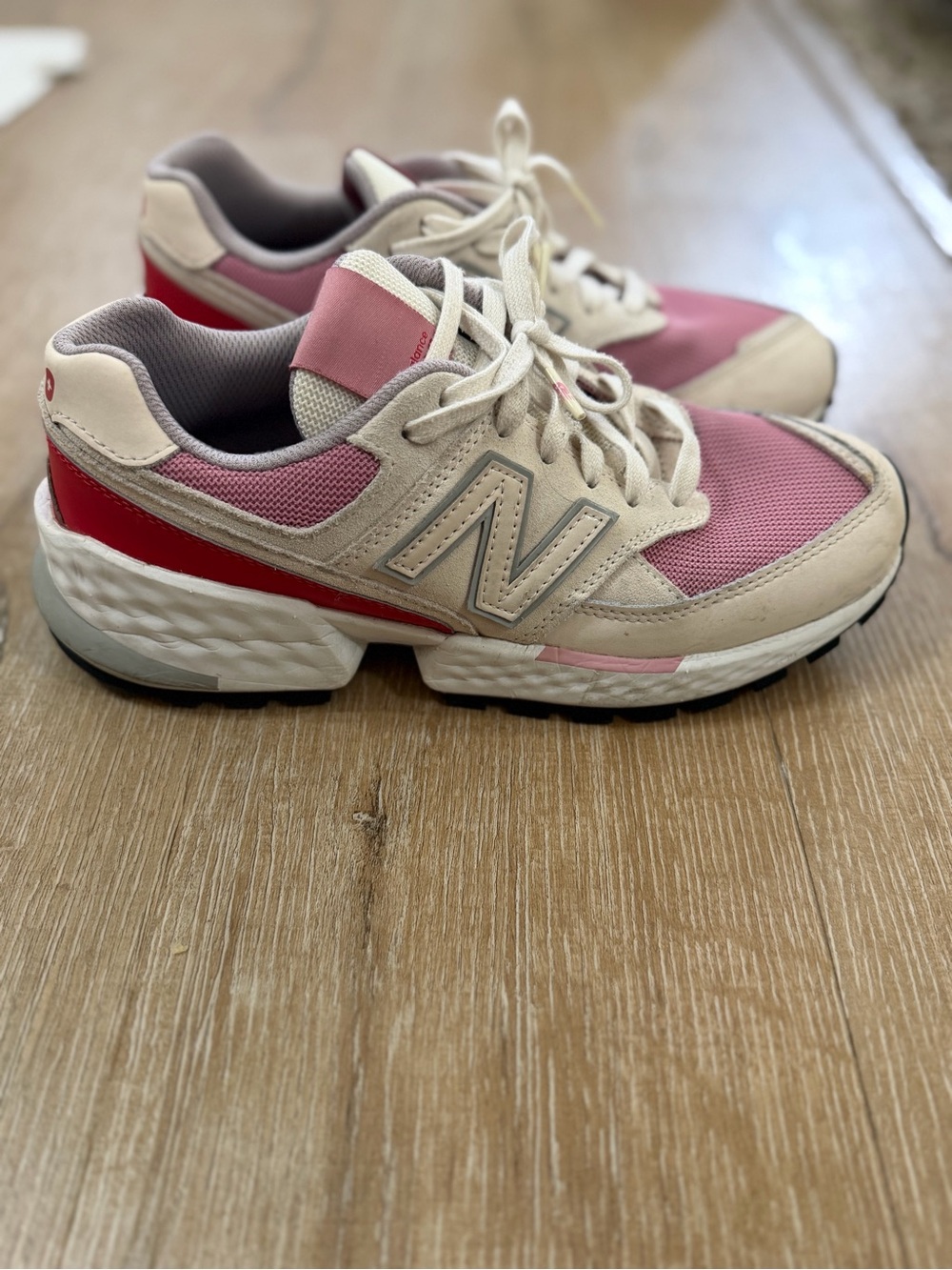 New Balance x Figs  Women's Beige & Pink Retro Run Sneakers - Picture 5 of 10